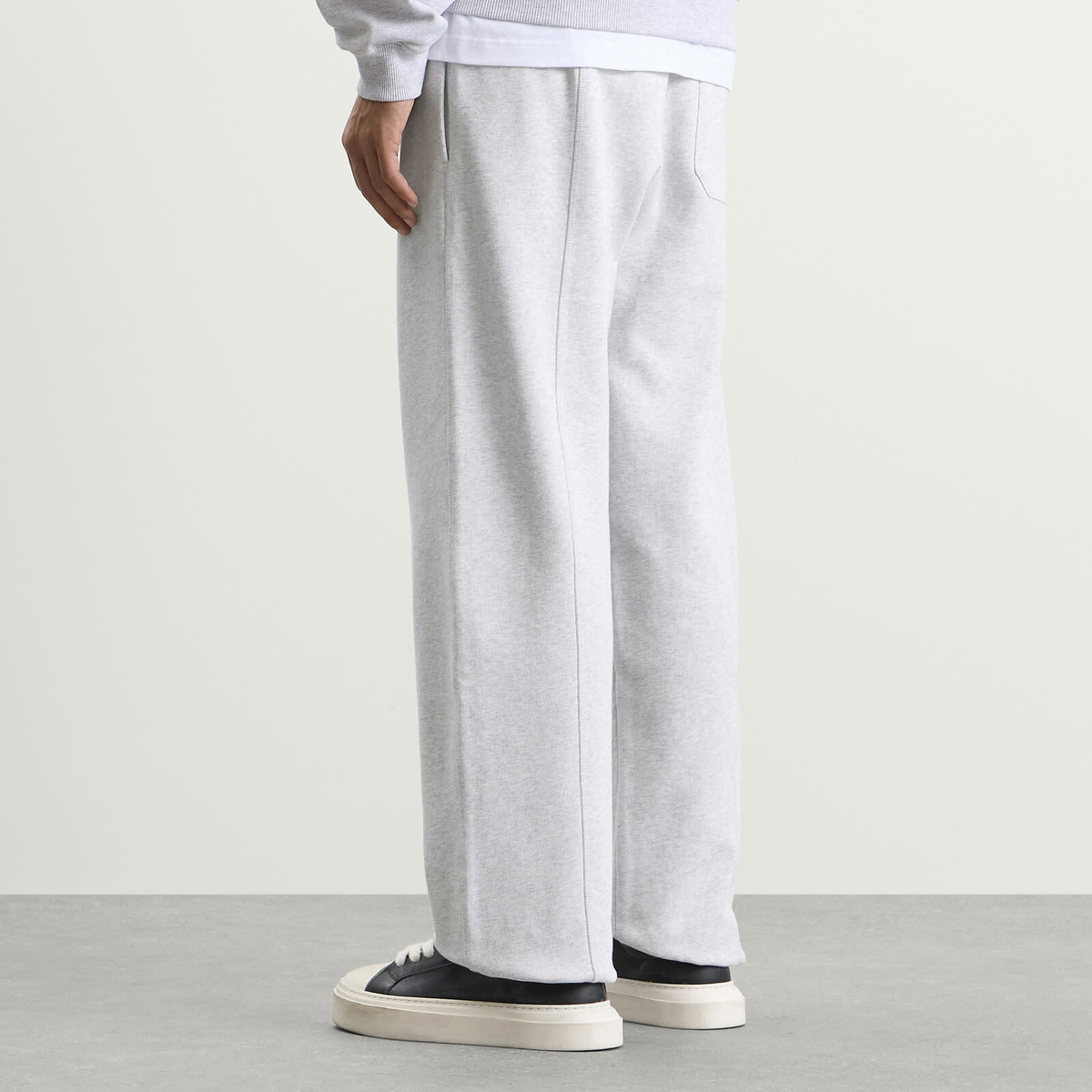 Cole Buxton Men's Mini Logo Sweatpants in Light Grey Marl