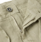 120% - Linen Drawstring Trousers - Green