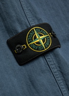 Stone Island Logo-appliquéd Herringbone Cotton Trousers Blue Dark