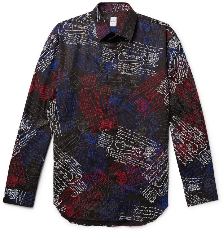 Photo: Berluti - Scritto-Print Mulberry Silk-Twill Shirt - Black