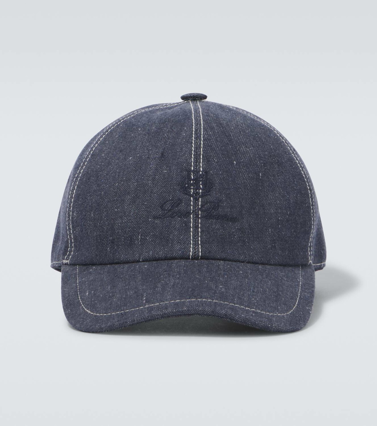Loro Piana Light Blue Denim Baseball Cap Hat OS Size unisex Woman Man new golf Loro Piana - Blue cap with logo embroidery FAB1977 - shop  main image 2
