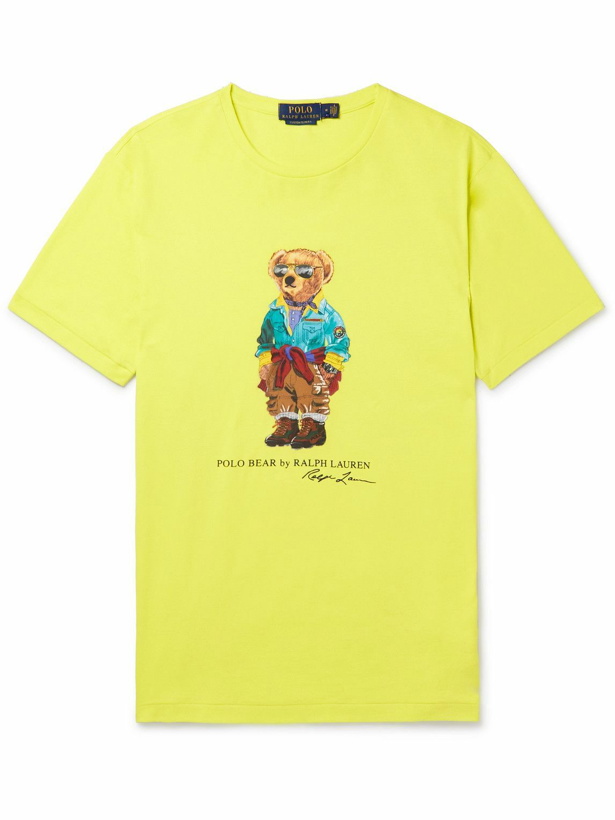 Photo: Polo Ralph Lauren - Slim-Fit Printed Cotton-Jersey T-Shirt - Yellow