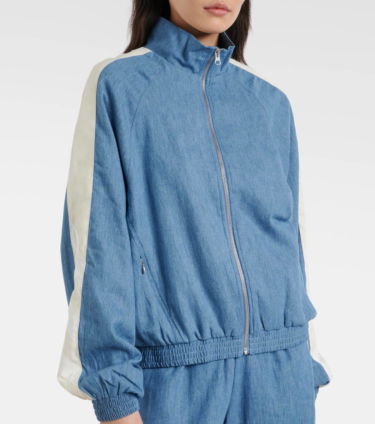 The Upside Oracle Elias hemp and cotton chambray track jacket