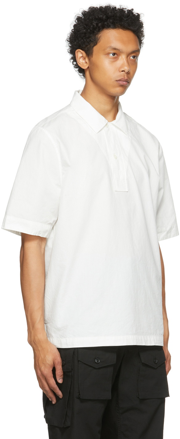 MHL by Margaret Howell White Linen Faced Polo MHL by