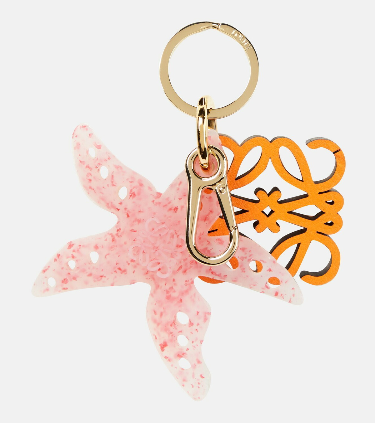 Loewe Anagram starfish leather keyring