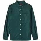 Beams Plus Men's Button Down Solid Oxford in Green