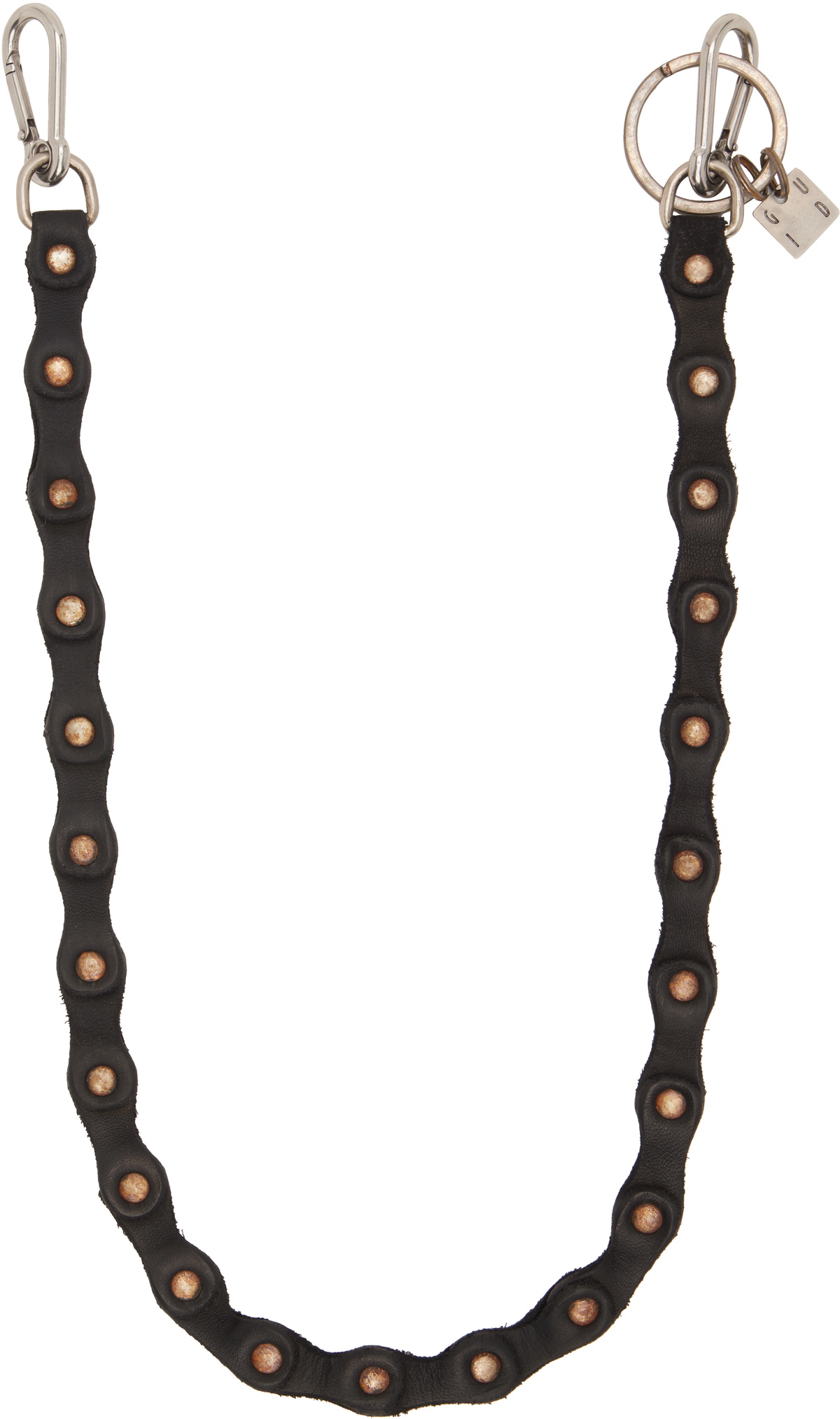 Guidi Black Horse Leather Keychain Guidi