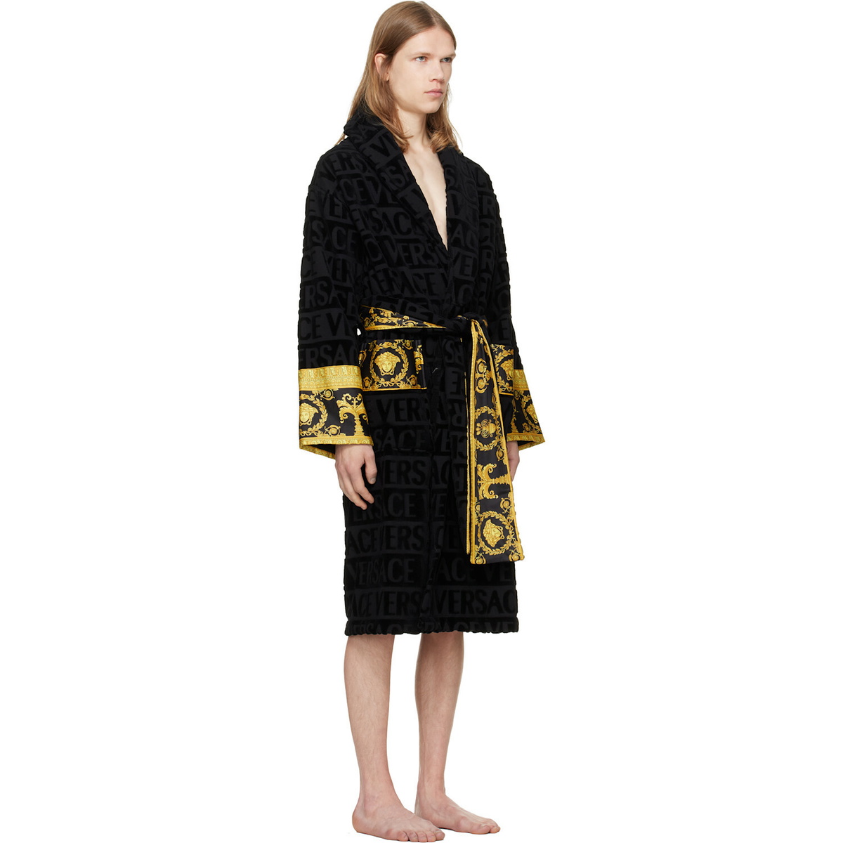 Versace Black 'I Heart Baroque' Bathrobe