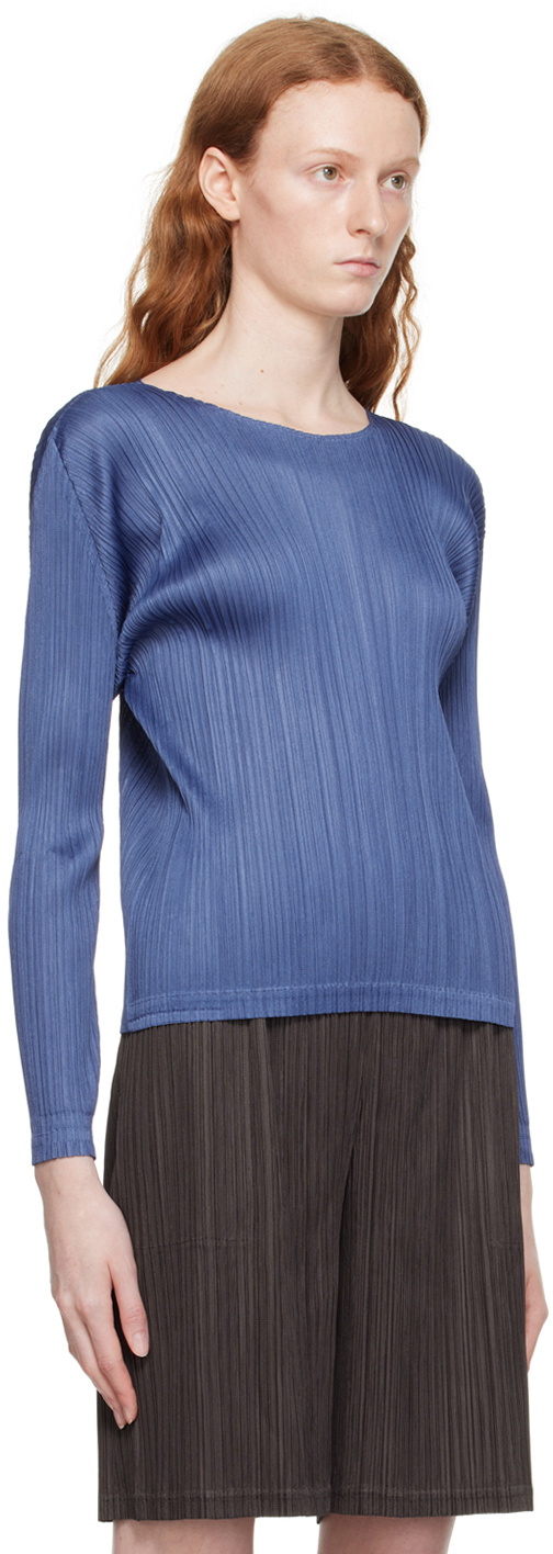 Pleats Please Issey Miyake Blue Monthly Colors January Long Sleeve 