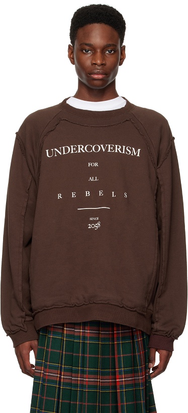 Photo: Undercoverism Brown Raw Edge Sweatshirt