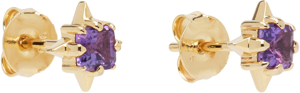 Stolen Girlfriends Club Gold Punk Rose Stud Earrings