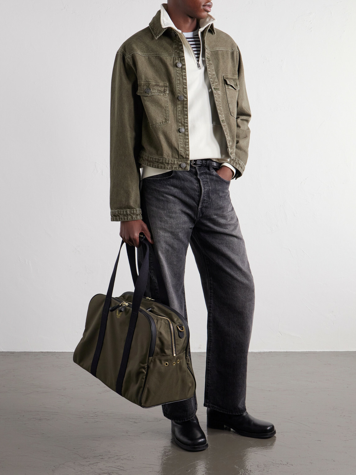 Bennett Winch - Sport Holdall Leather-Trimmed Cotton-Canvas Weekend Bag - Green
