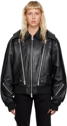 HELIOT EMIL Black Niveous Leather Jacket