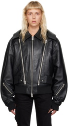 HELIOT EMIL Black Niveous Leather Jacket