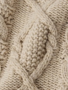 Anderson & Sheppard - Cable-Knit Wool and Cashmere-Blend Rollneck Sweater - Neutrals