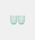 Aquazzura Casa Capri Stripe set of 2 glass tumblers