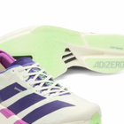 Adidas Running adidas Adizero Adios Pro 4 Sneaker in White/Collegiate Purple/Lime Burst