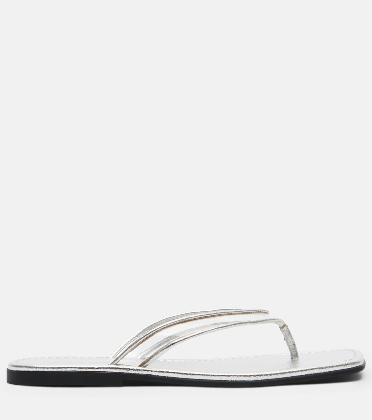 Veronica Beard Clea leather-trimmed PVC thong sandals