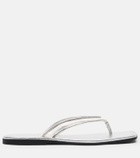Veronica Beard Clea leather-trimmed PVC thong sandals
