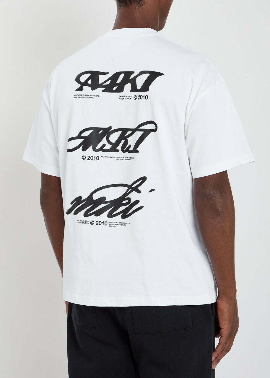 Mki Miyuki Zoku Stack Printed Cotton T-shirt White MKI Miyuki-Zoku