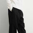 Goldwin Men's Fine Wale Corduroy Straight Trousers in Black