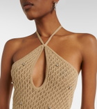 Staud Isola crochet embellished cotton beach dress