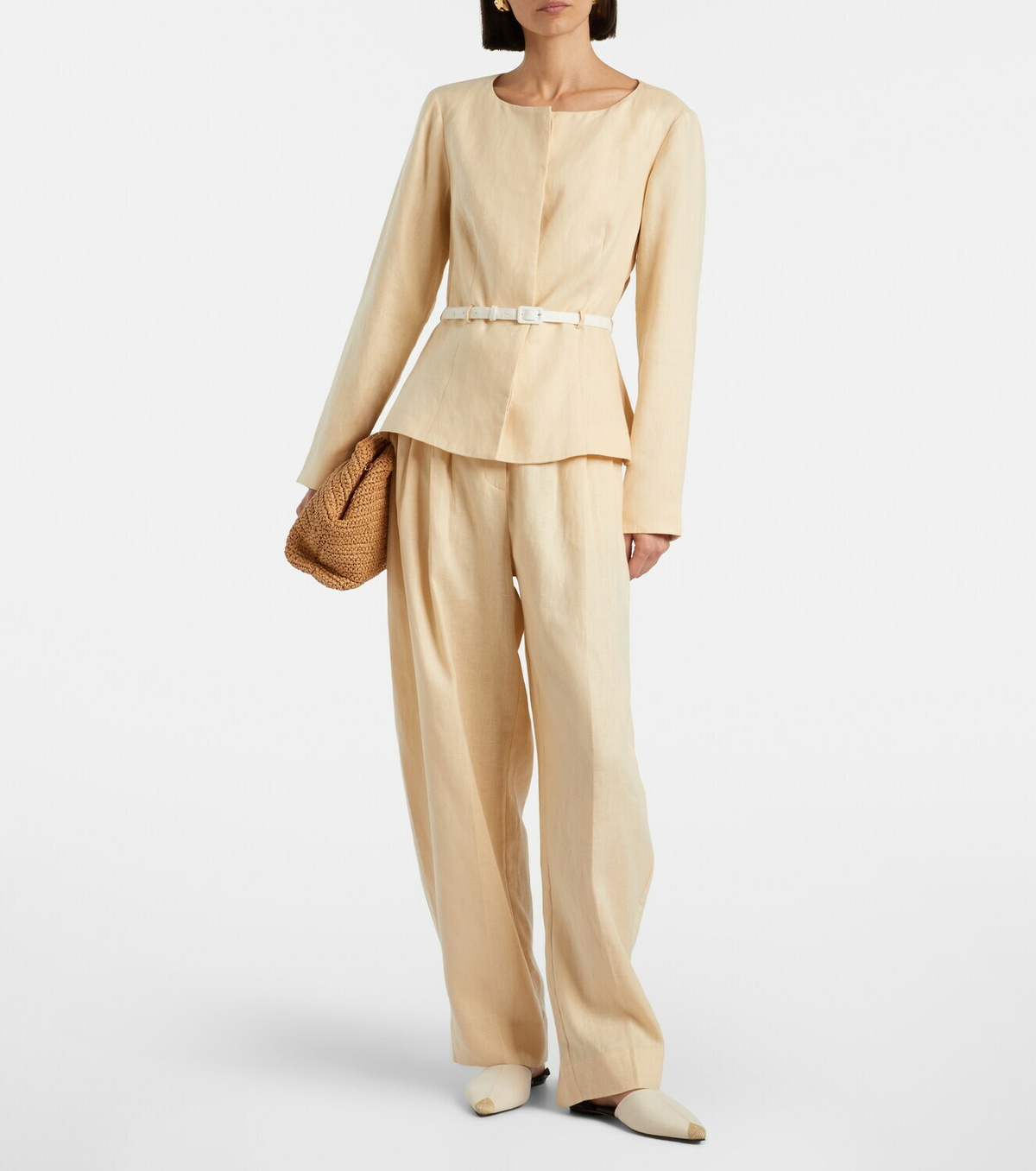 Posse Rio pleated linen barrel-leg pants