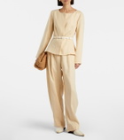 Posse Rio pleated linen barrel-leg pants