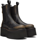 R13 Black Double Stack Chelsea Boots