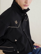 Needles - Piping Cowboy Logo-Embroidered Woven Jacket - Black
