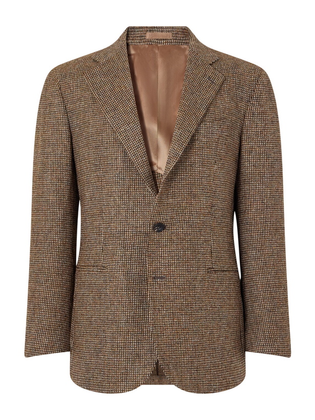 Photo: J. Mueser - Waverly Herringbone Virgin Wool-Tweed Blazer - Brown