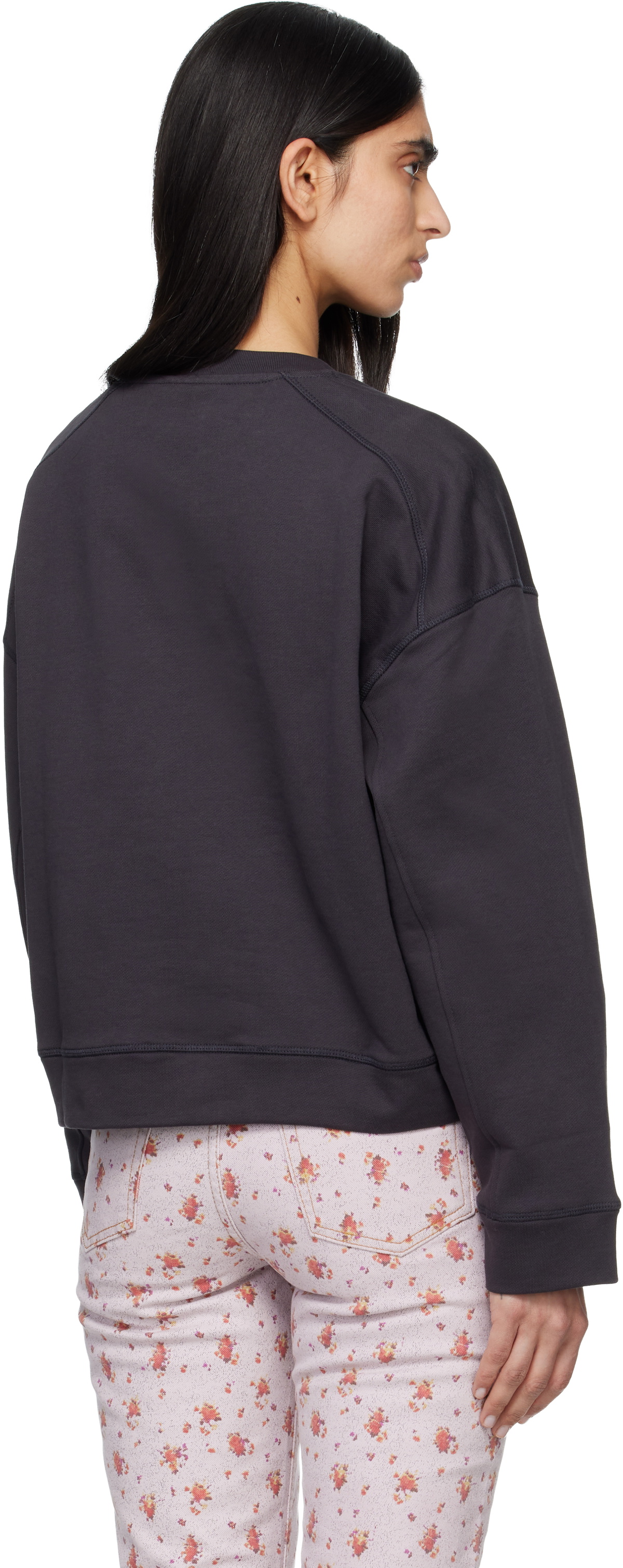GANNI Black Raspberries Crewneck Sweatshirt