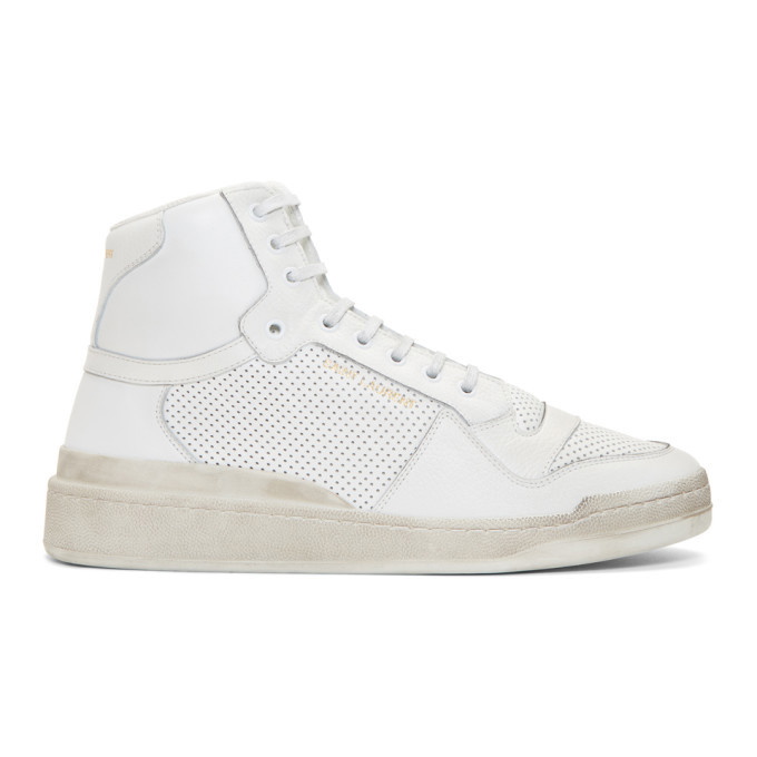 Photo: Saint Laurent Off-White Used-Look SL24 Sneakers