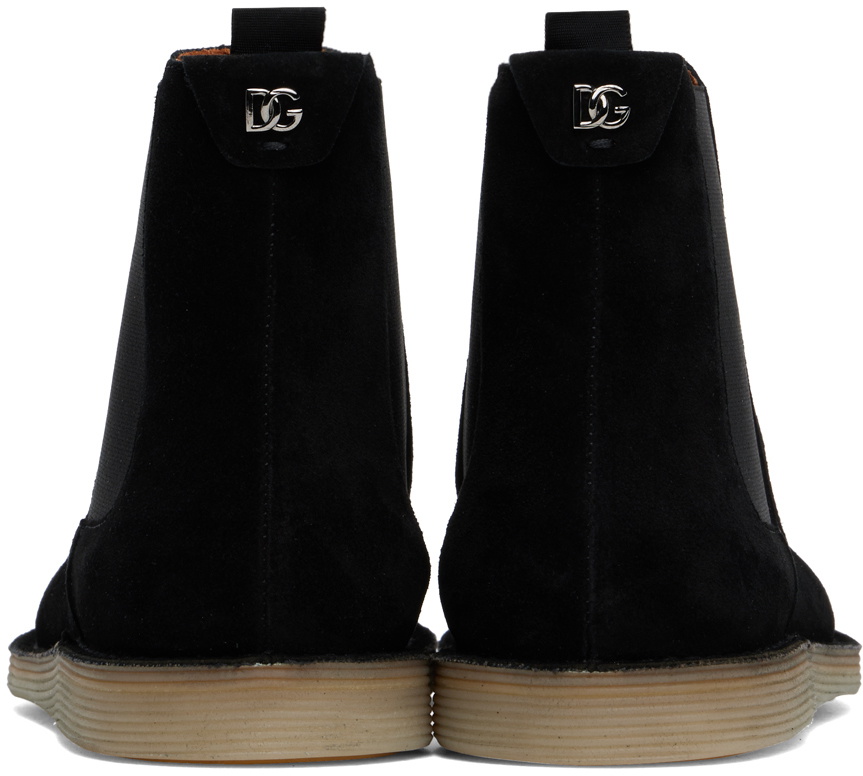 Dolce&Gabbana Black Florio Ideal Suede Chelsea Boots