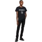 Balmain Black Print Logo T-Shirt
