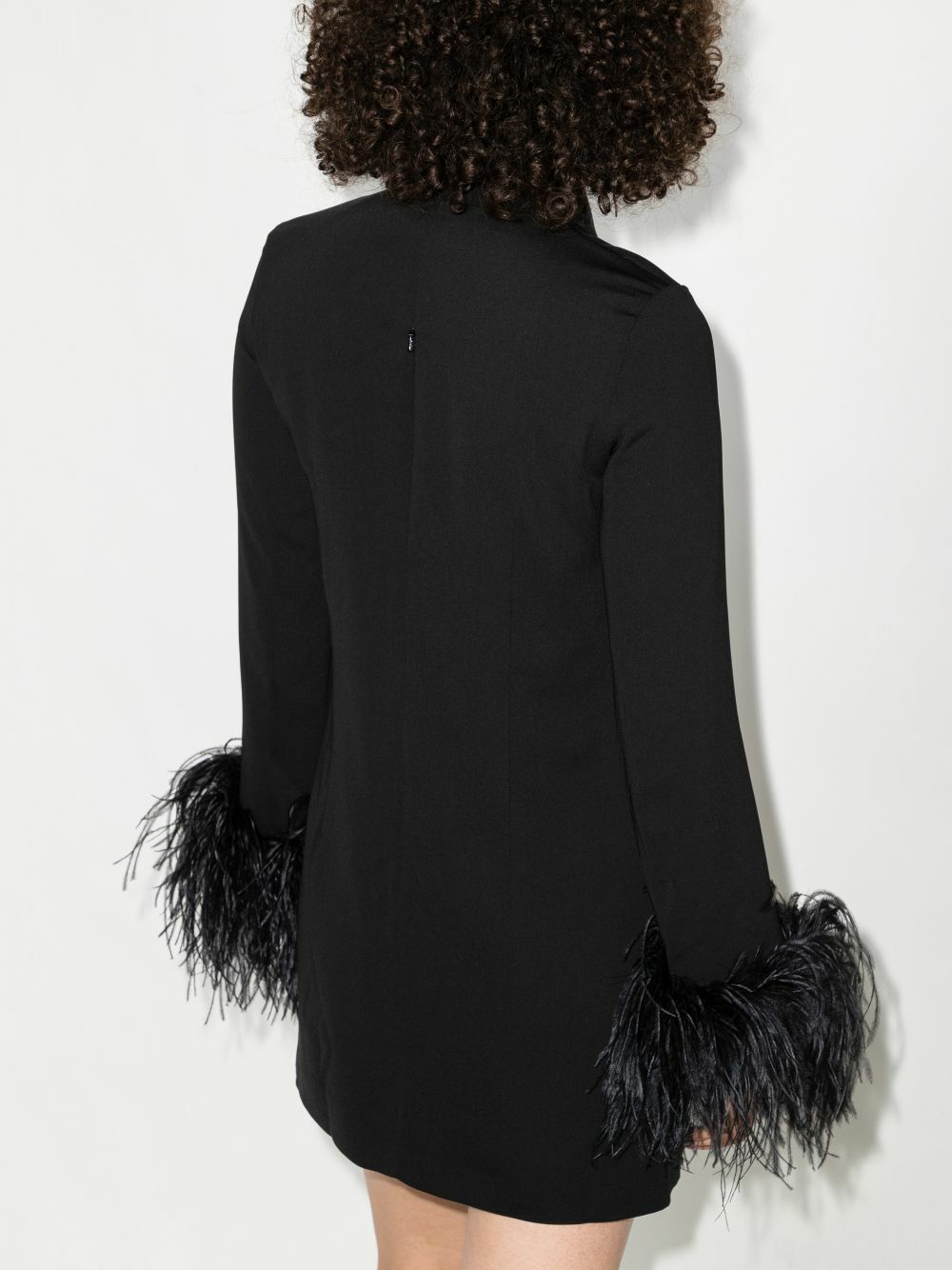 16Arlington Michelle Feather Trim Mini Dress