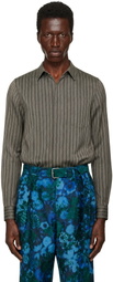 Dries Van Noten Gray Viscose Zip Shirt