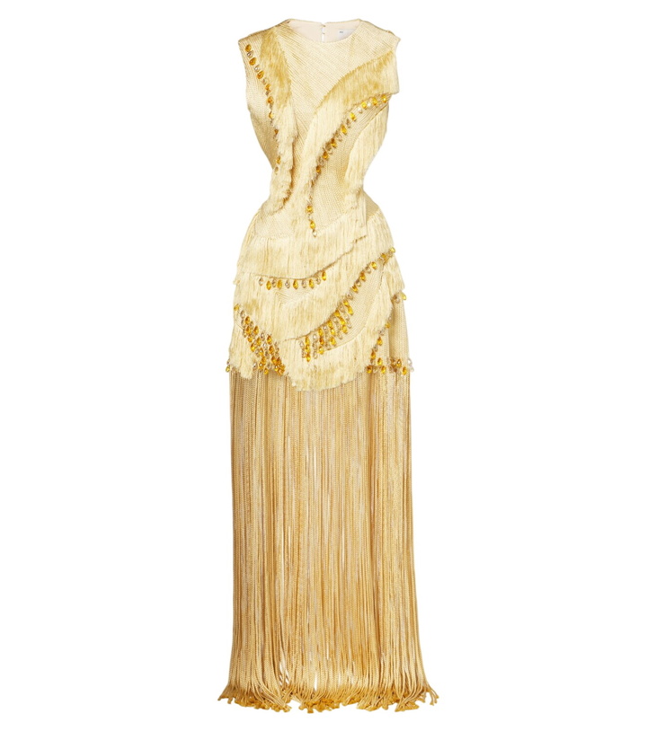Photo: Xu Zhi Embellished fringed open-back minidress