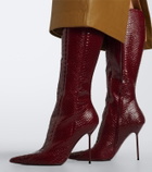 Paris Texas Lidia snake-effect leather knee-high boots