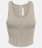 Dion Lee Cropped ribbed-knit bustier