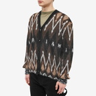 AMIRI Men's Argyle Mohair Cardigan in Brown