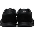 BOSS Black Suede-Trim Ribbed Sole Sneakers