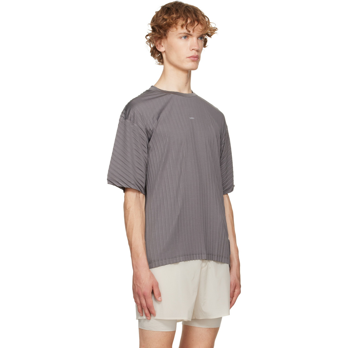 Satisfy Gray AuraLite Pleated Running T‑shirt