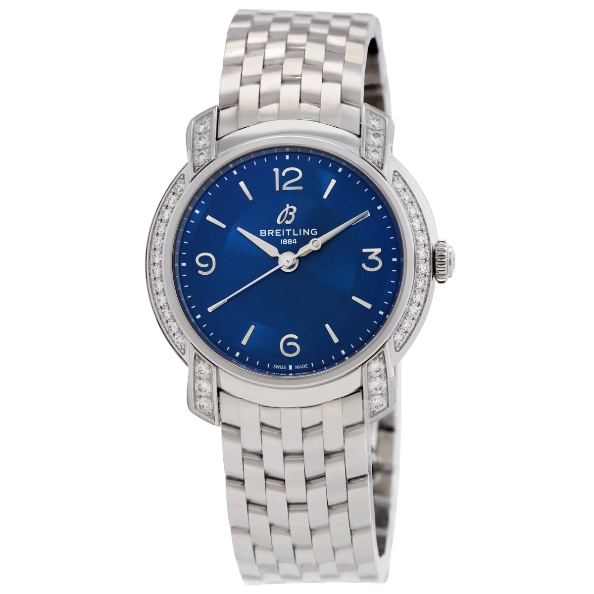 Breitling Premier Quartz Diamond Blue Dial Ladies Watch A77330671C1A1