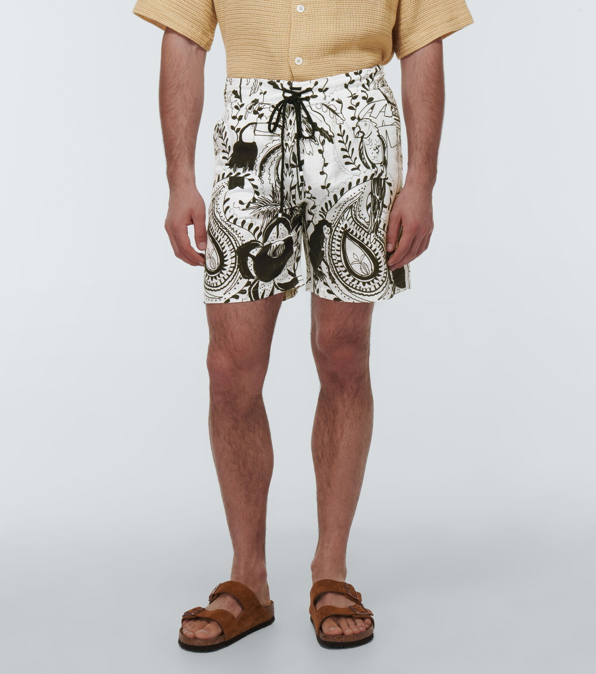 Alanui - Printed cotton and linen shorts