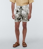 Alanui - Printed cotton and linen shorts