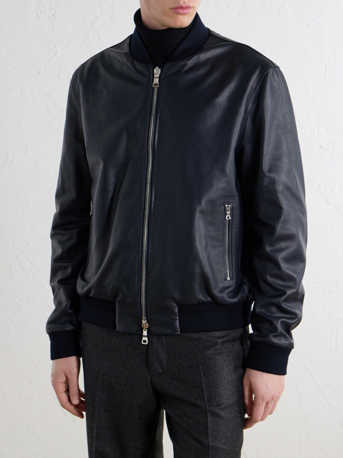 Mr P. - Reversible Leather Jacket - Blue