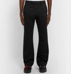 Off-White - Black Slim-Fit Flared Shell-Trimmed Wool-Jacquard Suit Trousers - Black