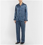 Derek Rose - Brindisi Striped Silk Pyjama Set - Men - Navy
