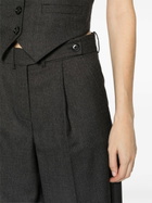 RACIL Grey Cary Pinstripe-Pattern Wool Trousers
